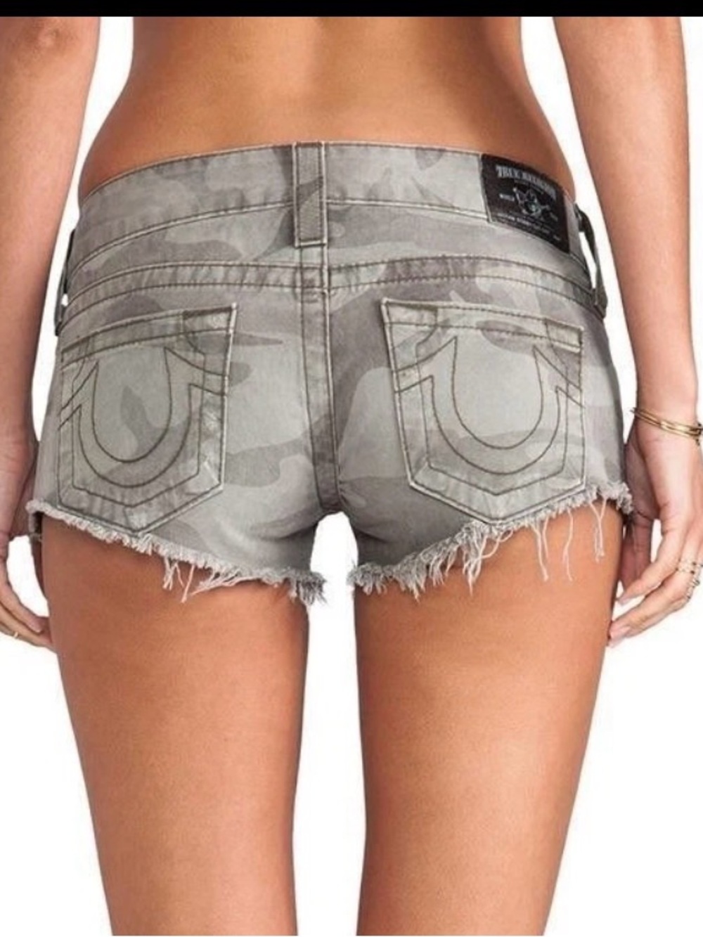 TRUE RELIGION Bobby Camo Cut Off Shorts Deringer